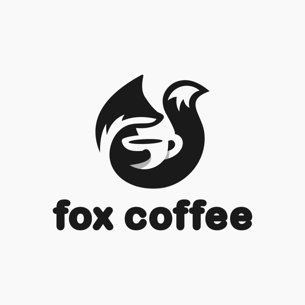 simple, clean, elegant, unique and modern logo design with negative space logo style for coffee shop, food and drink Stock Free