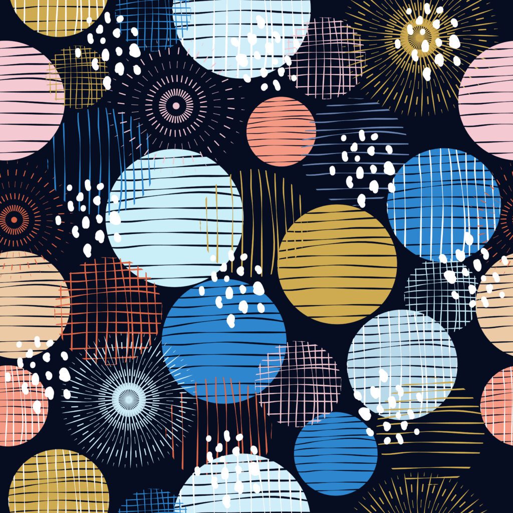 Abstract Colorful Circles Pattern Free Vector