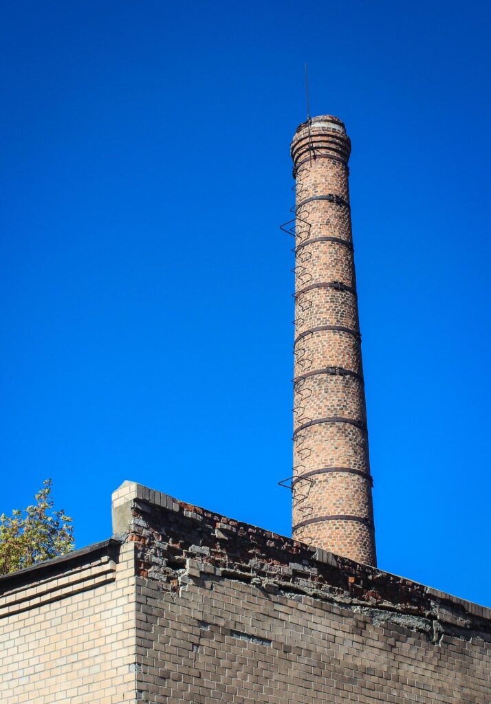 The background of the thrown boiler building is thrown Stock Free