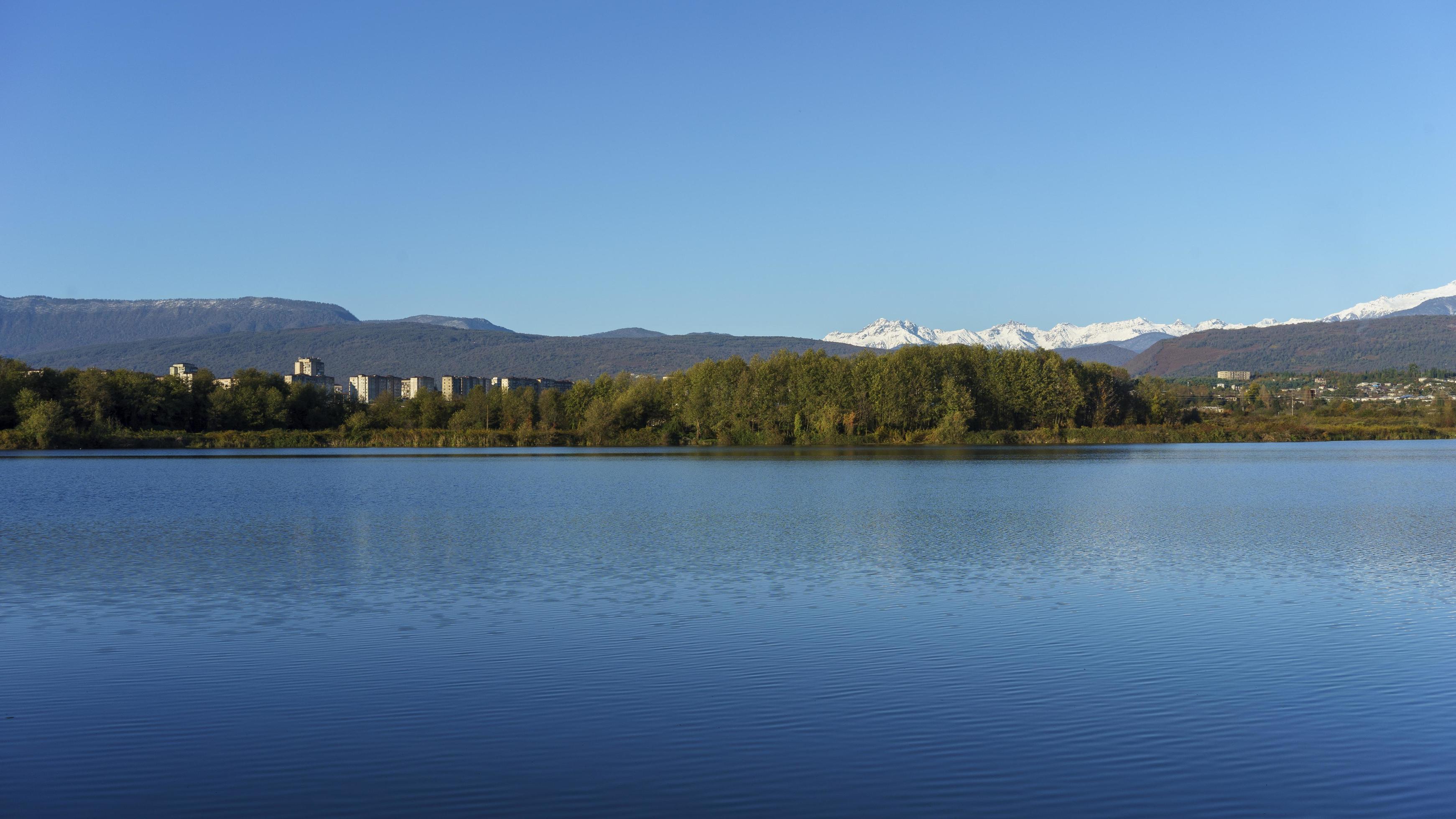 Natural landscape overlooking the lake. Sukhumi, Abkhazia Stock Free