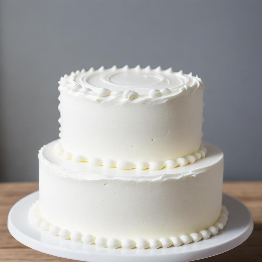 Plain white cake by by @ai_generated