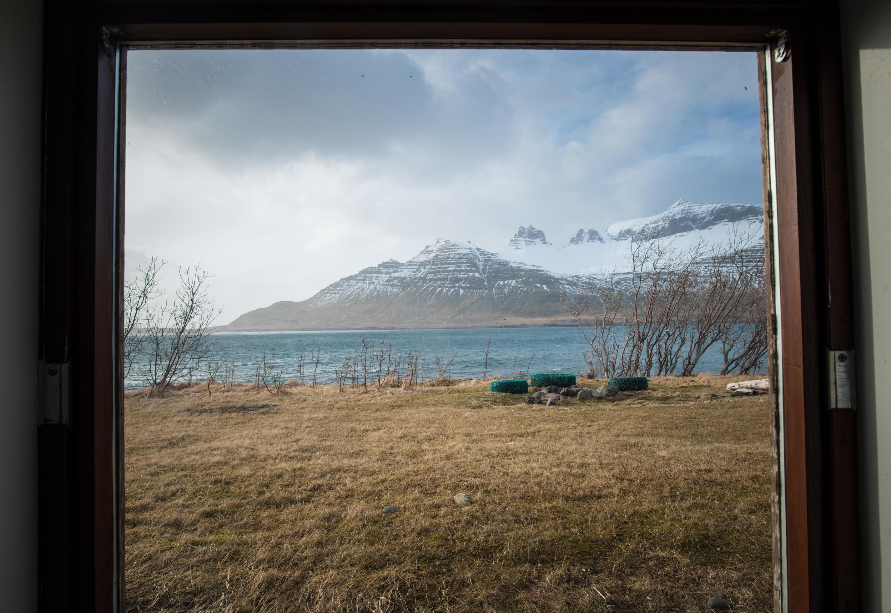 The beautiful nature is outside the window. Beautiful environment in East Iceland. Stock Free