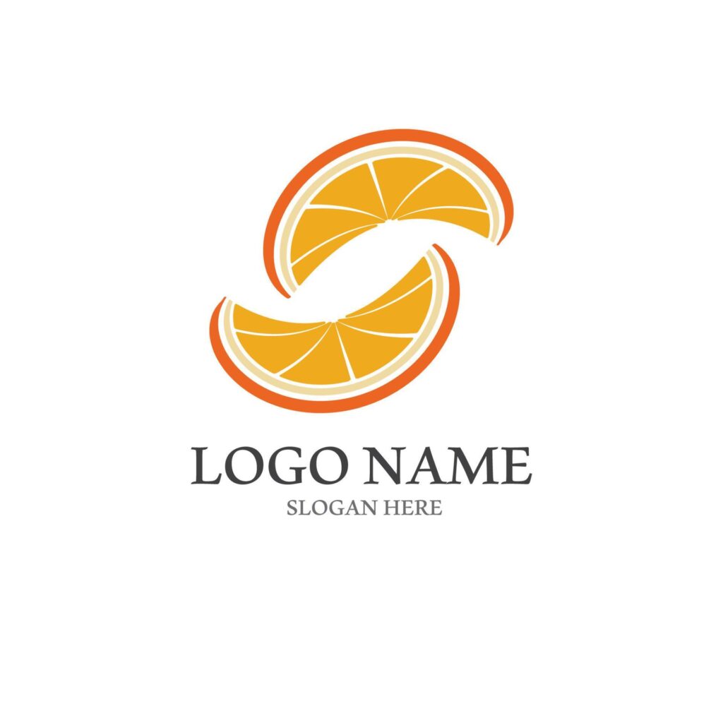 Orange logo design vector icon Stock Free