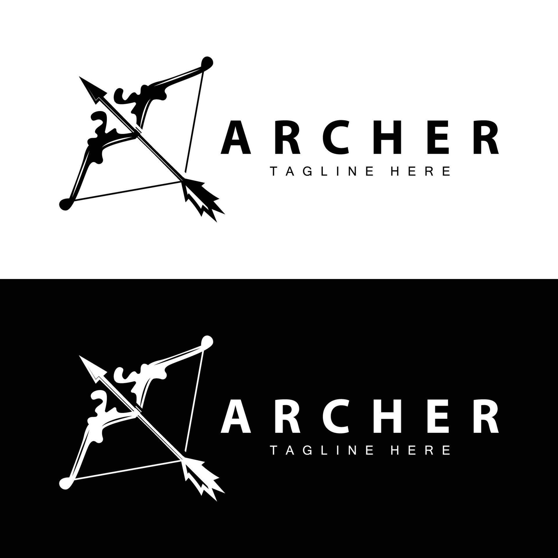 Archer logo vector vintage design old inspiration archer tool arrow template brand Stock Free