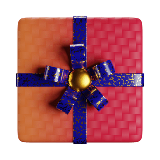 Gift box, present, wrapped 3D illustration