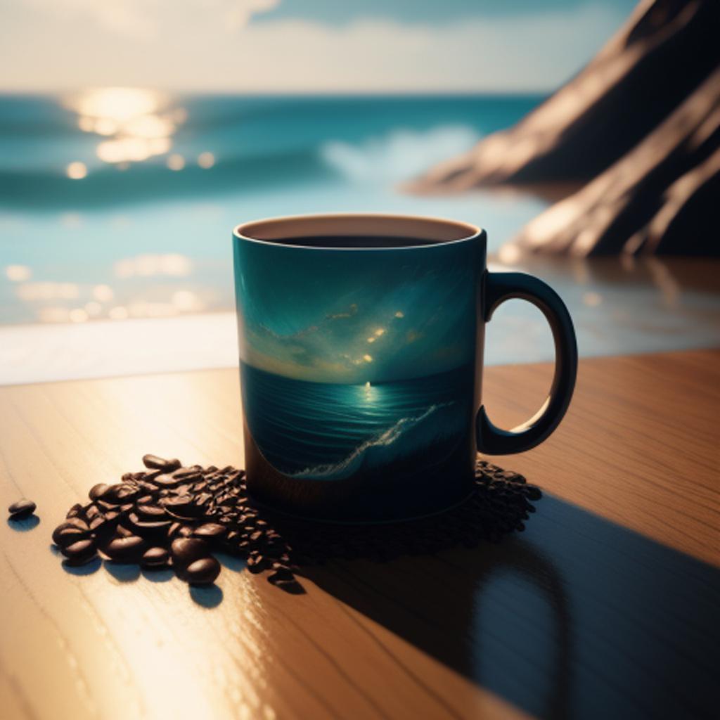 Coffee in an ocean by @ai_generated