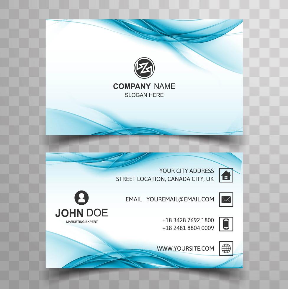 Abstract stylish wave colorful business card template design Stock Free