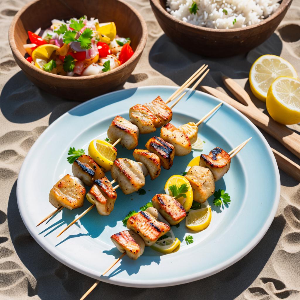 Des brochettes de poisson by @ai_generated