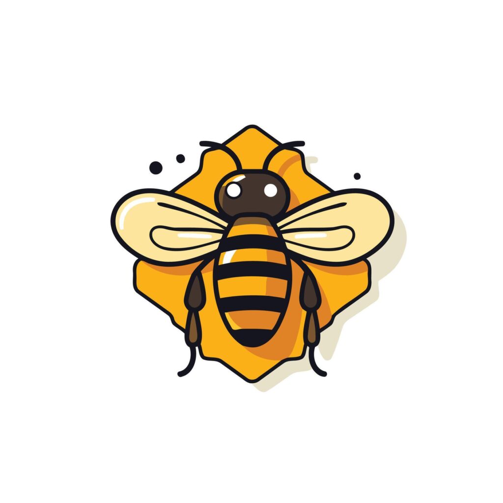 Bee icon. illustration of a bee on a white background. Stock Free