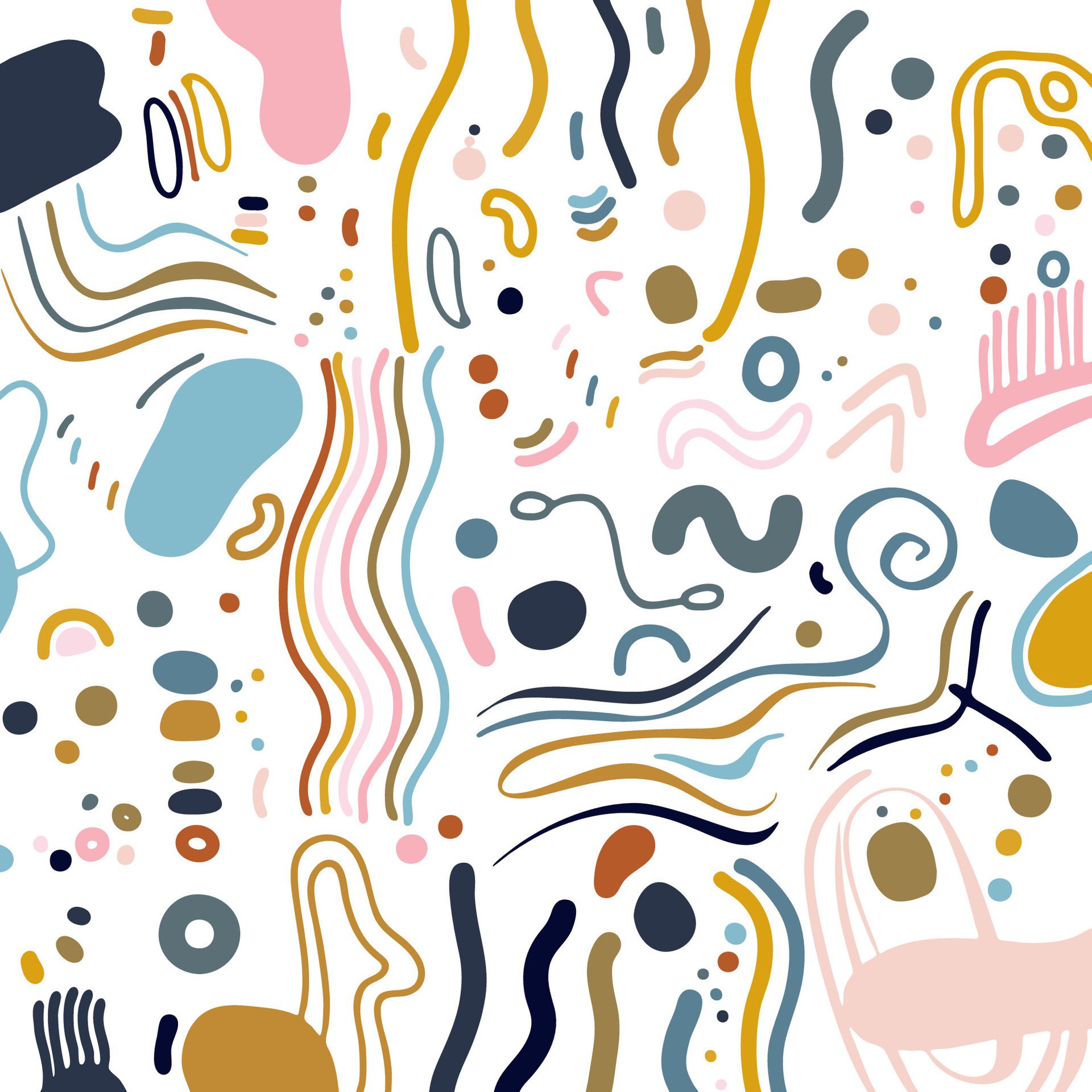 abstract colourful hand drawn doodle pattern design Free Vector