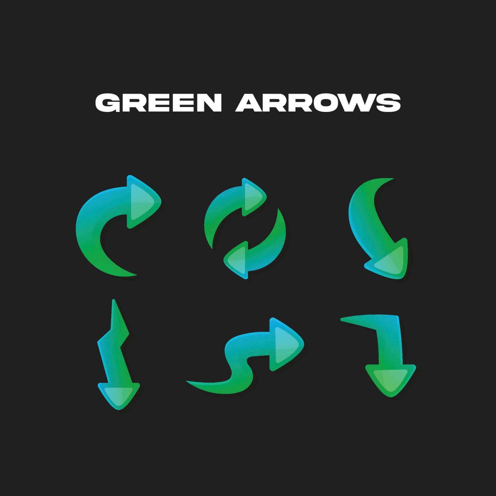 green arrows vector Stock Free