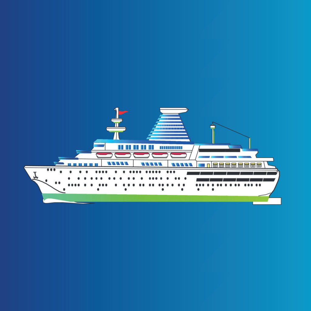 Ferry boat illustration vector ferry boat illustration on blue background Free Vector