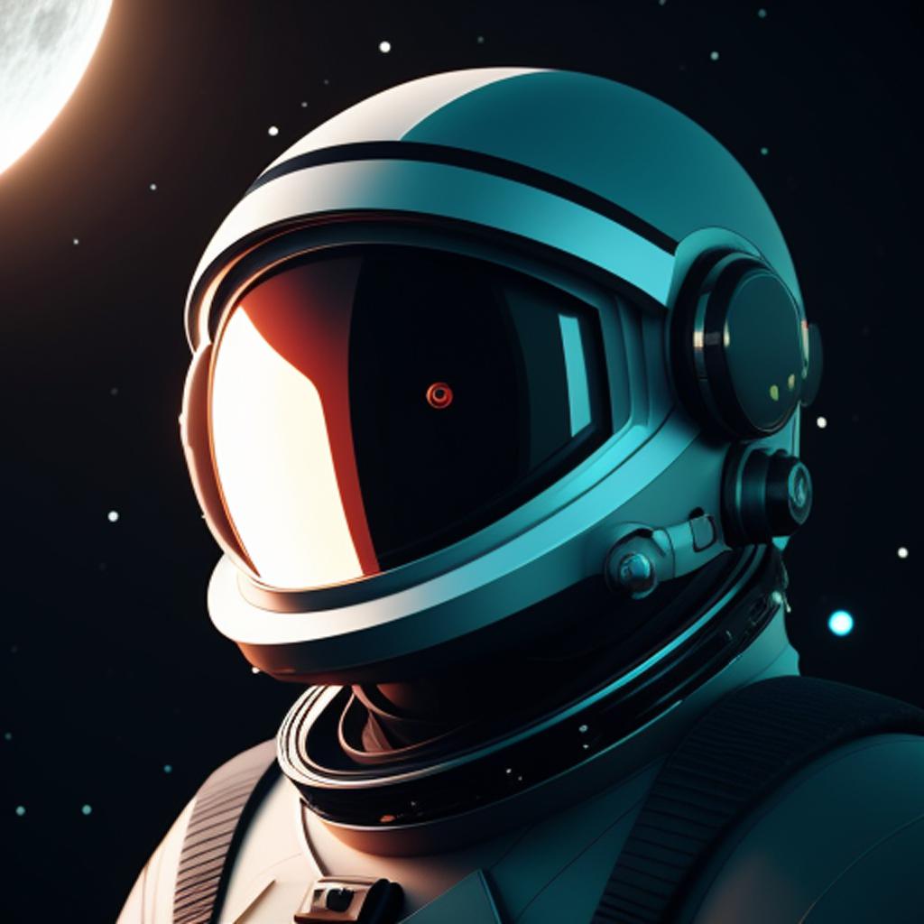 Spaceman In Dark moon by @ai_generated