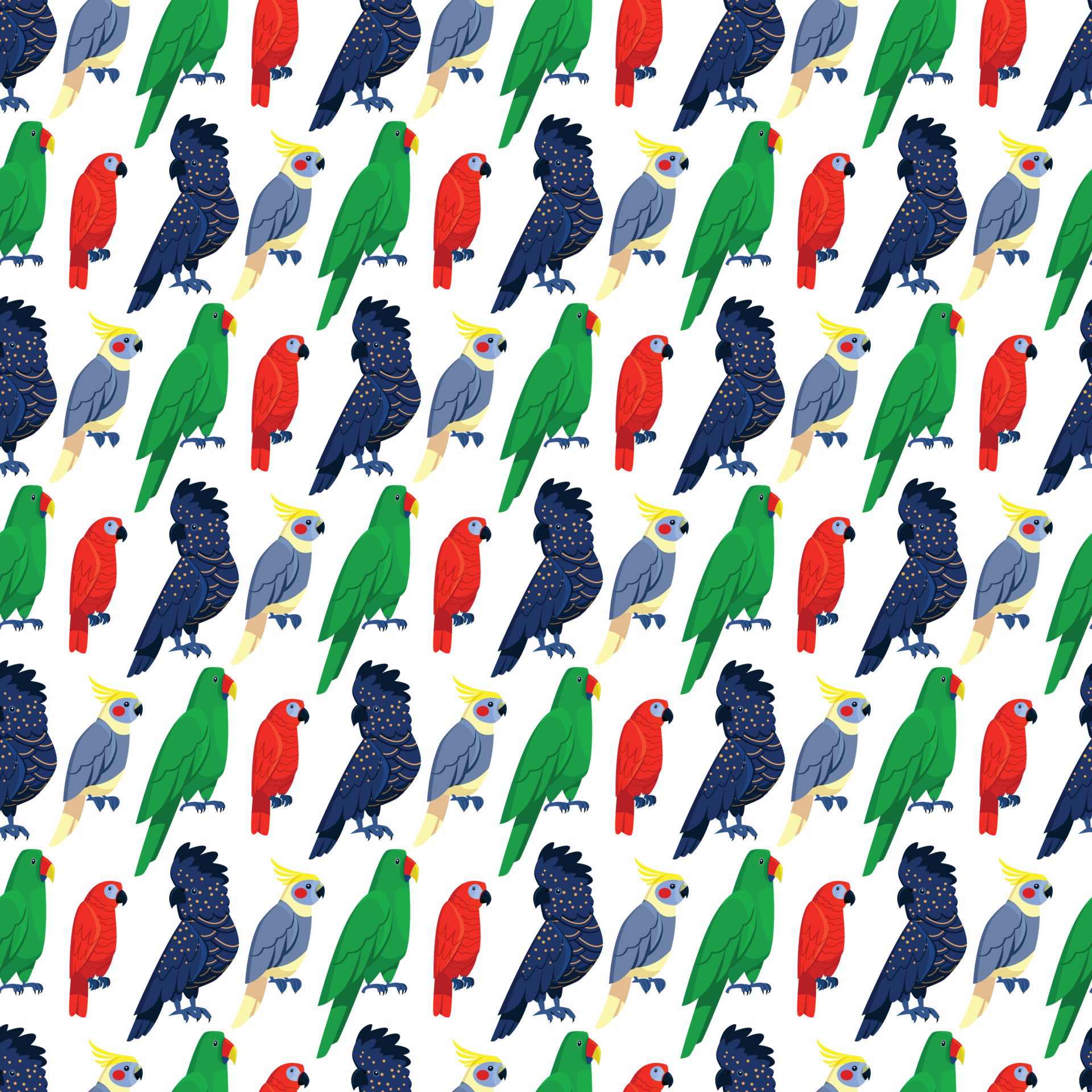 Birds Seamless Pattern Design Free Vector