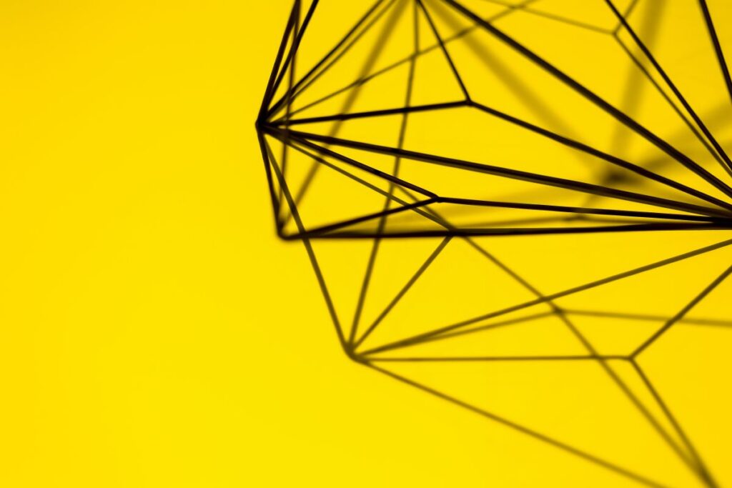 Geometric decoration on yellow background Stock Free