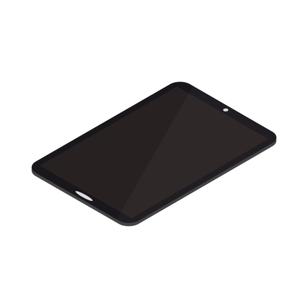 Isometric tablet on a background Free Vector