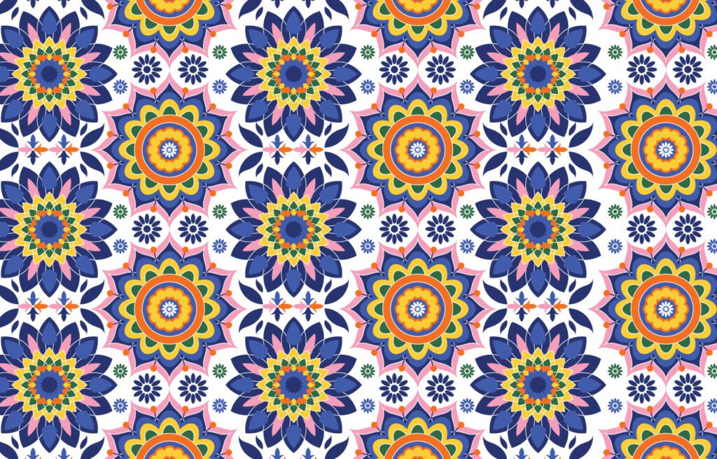 Colorful Eslimi Pattern Background Free Vector