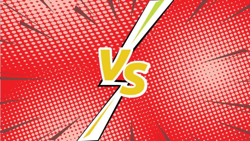 Versus VS letters fight backgrounds in flat comics style design Free Vector