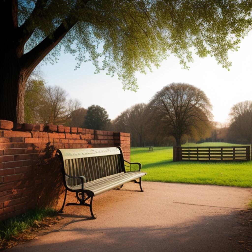 Two park bench and by @ai_generated