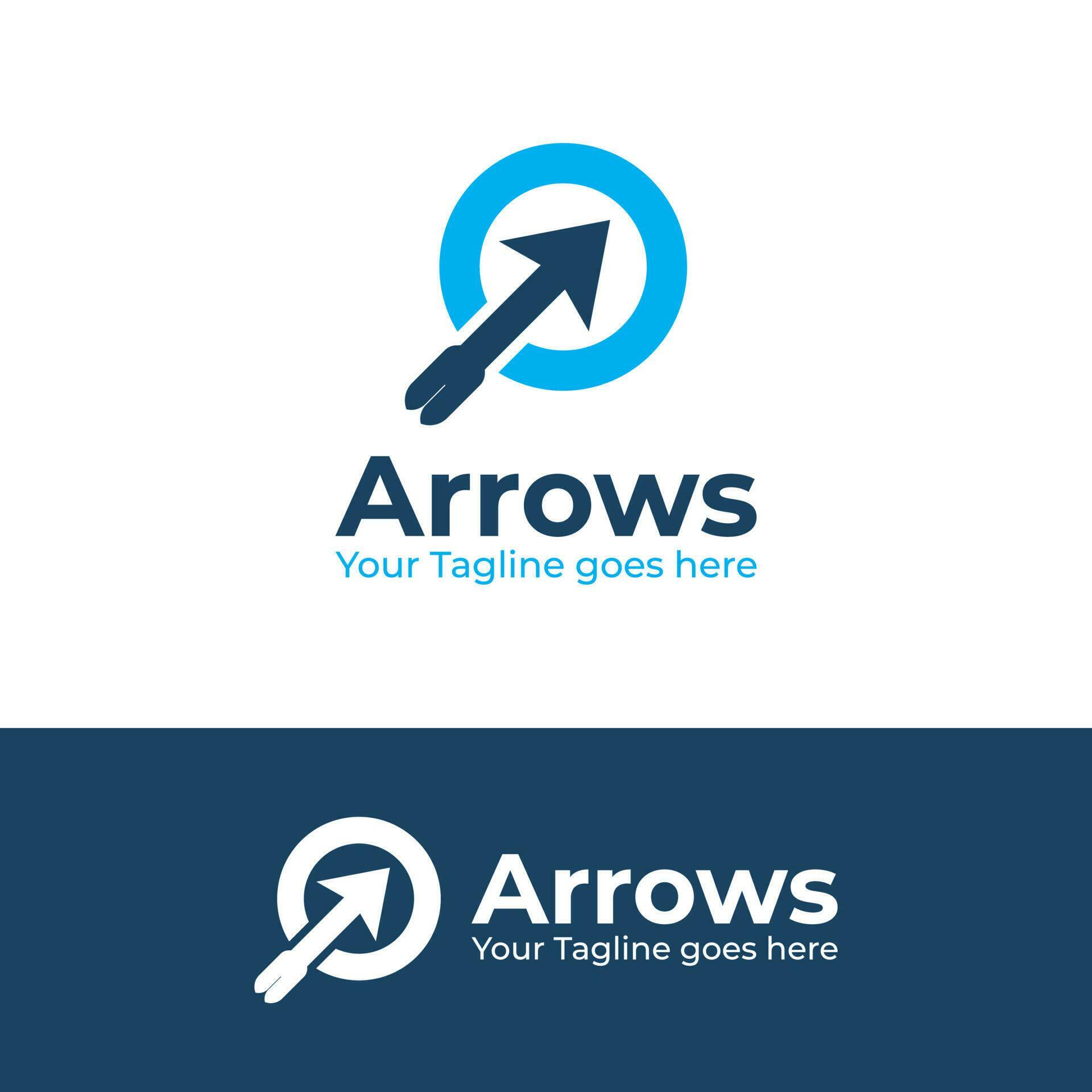 Blue Arrow and Circle Logo Graphic Vector Design Stock Free