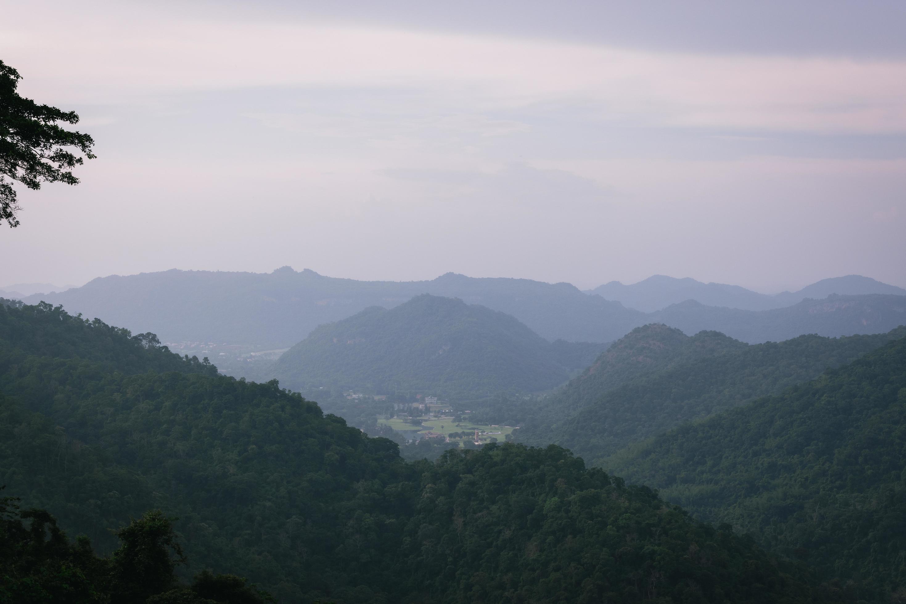 Beautiful nature, sky, trees, evening atmosphere at Khao Yai National Park, Thailand Stock Free