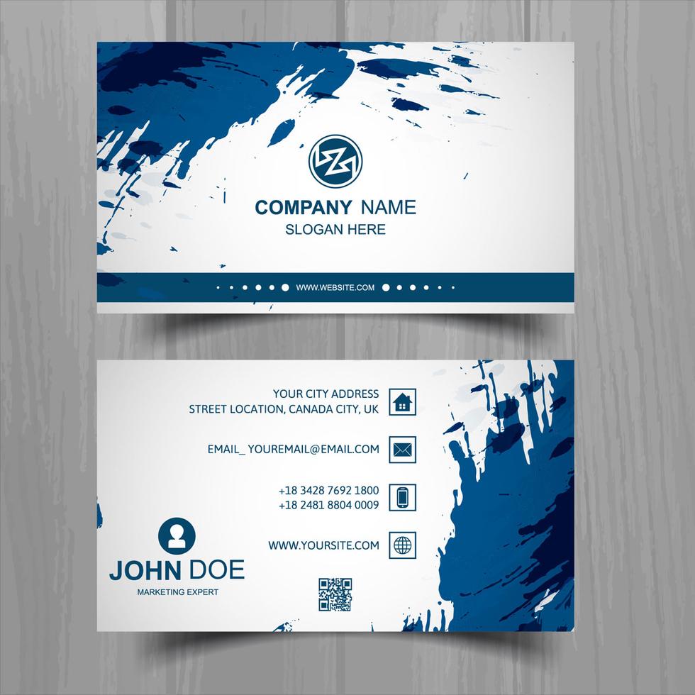 Abstract stylish wave business card template design Stock Free