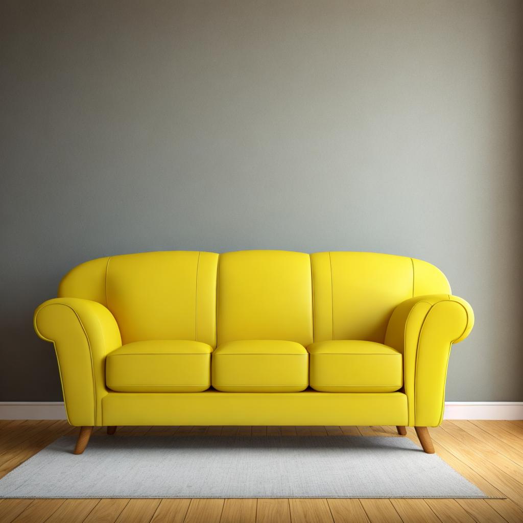 Yellow sofa in cartoon by @ai_generated