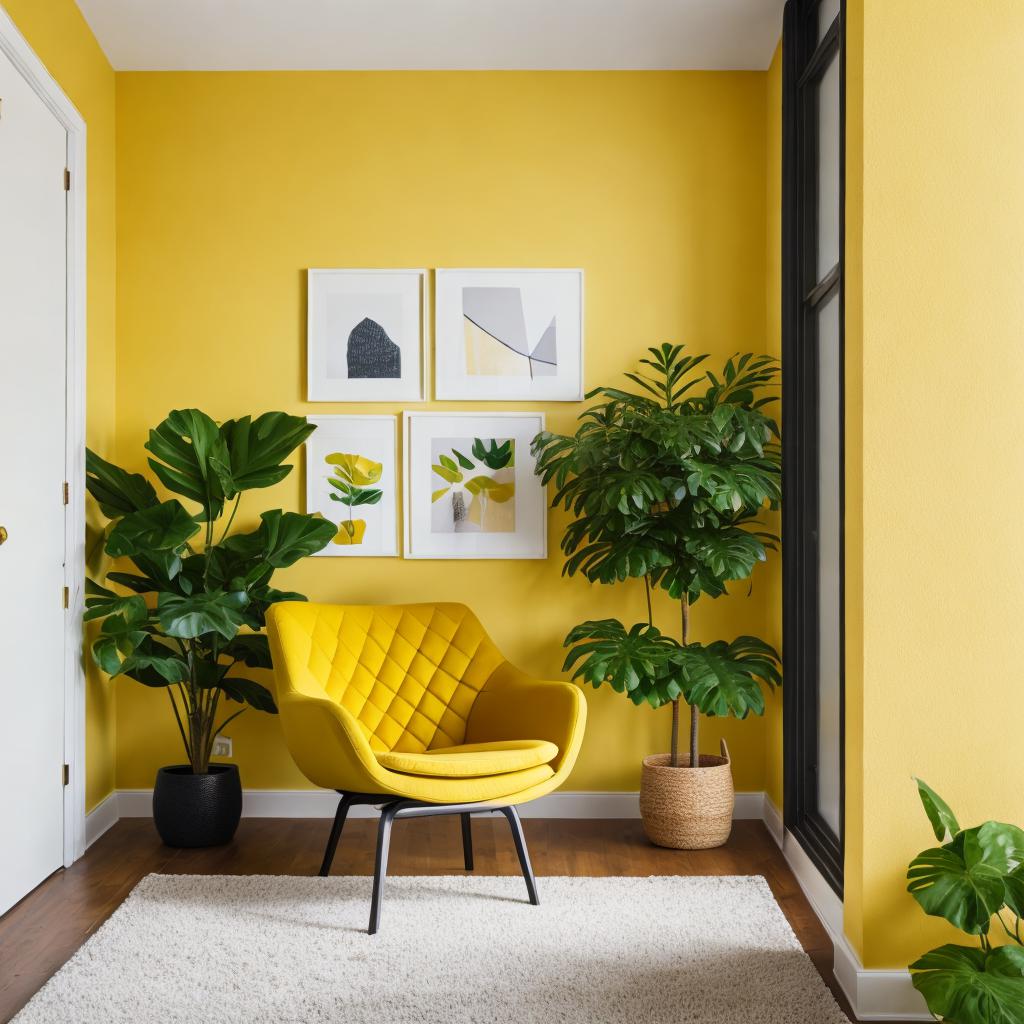 Bold yellow wall with by @ai_generated