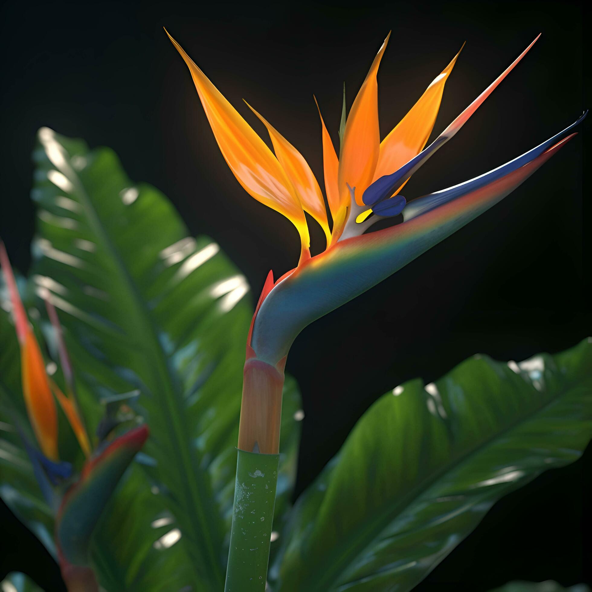 Bird of paradise flower Strelitzia reginae. Stock Free