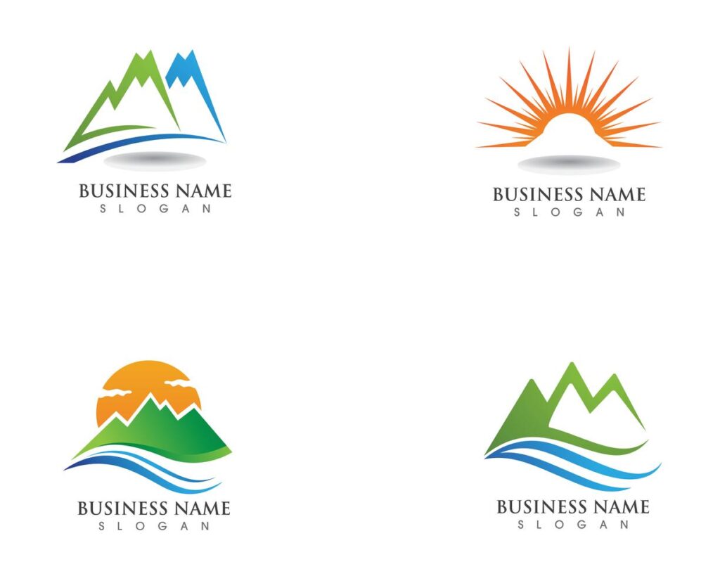 Mountain logo and symbols Stock Free