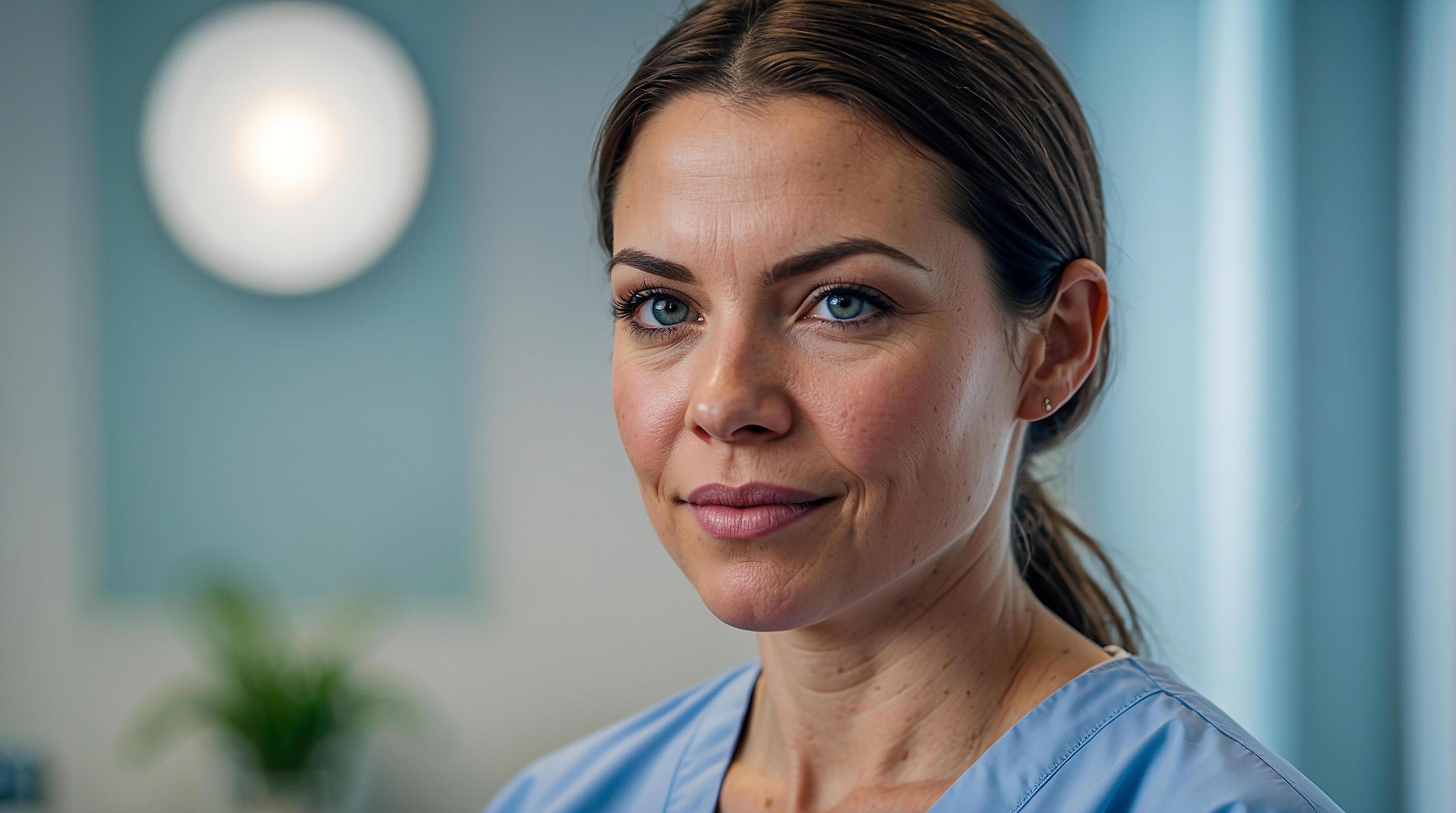 close up of beautiful female medical assistant Stock Free