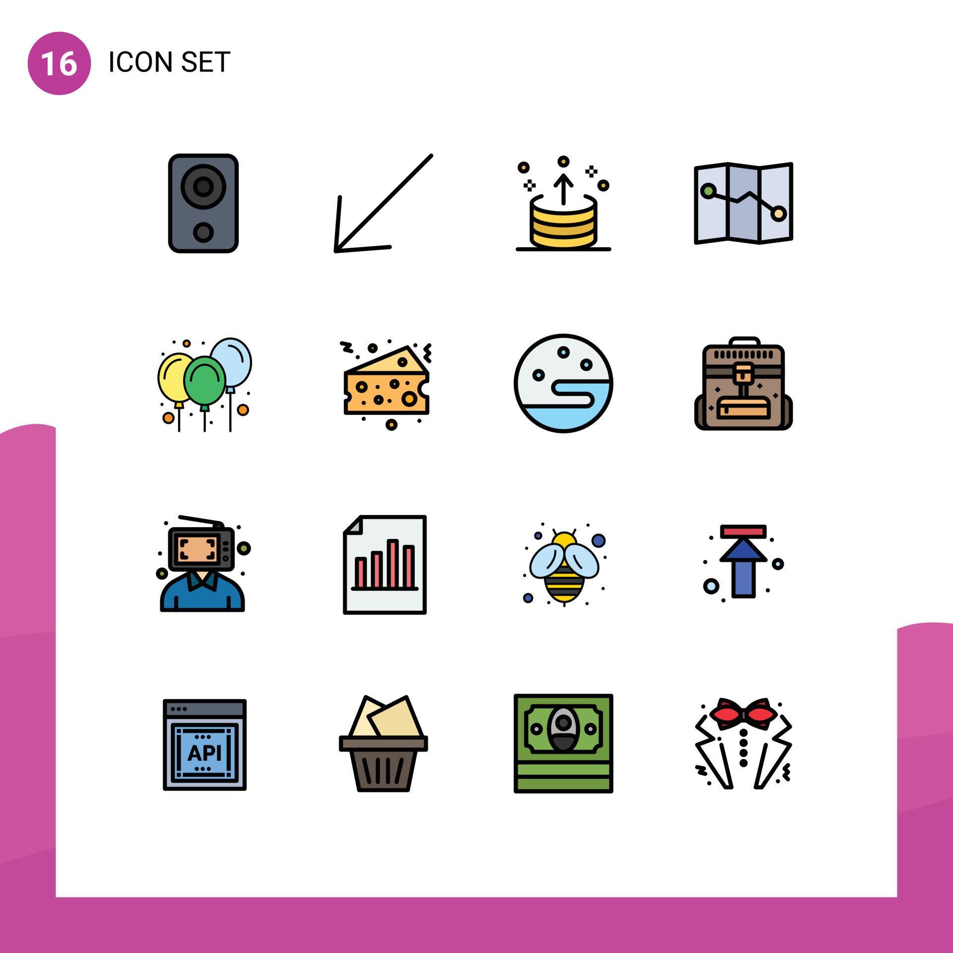 
									16 Creative Icons Modern Signs and Symbols of carnival balloons arrow point up Editable Creative Vector Design Elements Stock Free