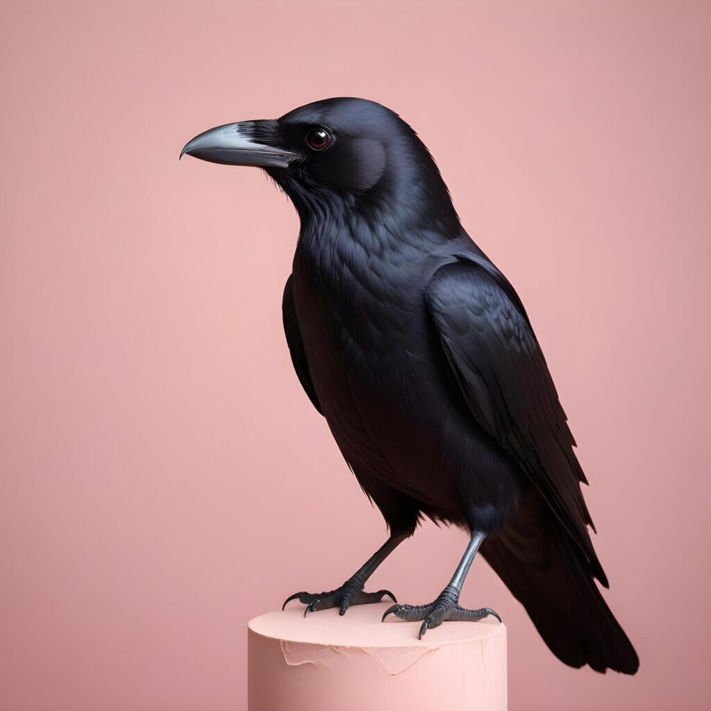 crow realistic plain background Stock Free