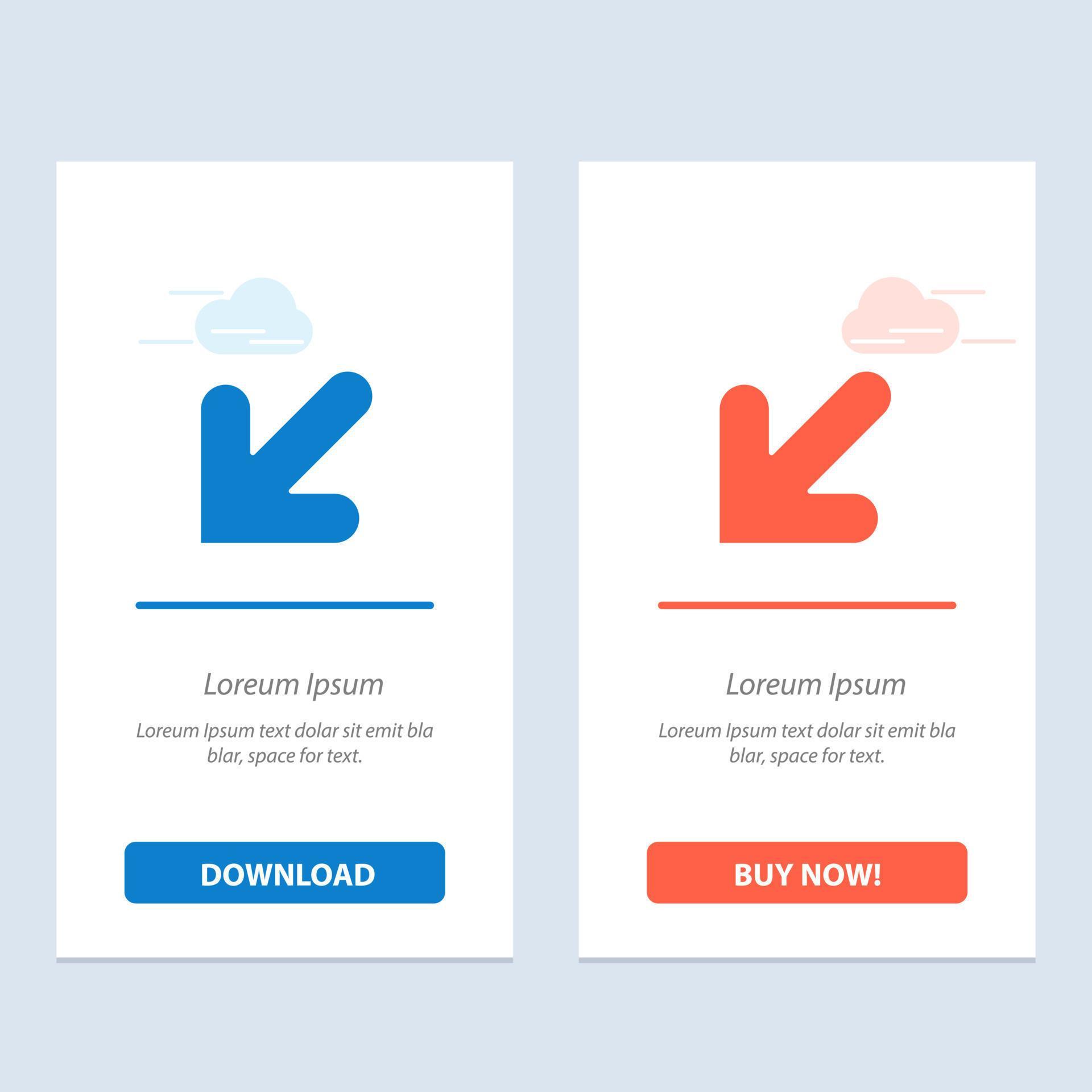 Arrow Down Left Blue and Red Download and Buy Now web Widget Card Template Stock Free