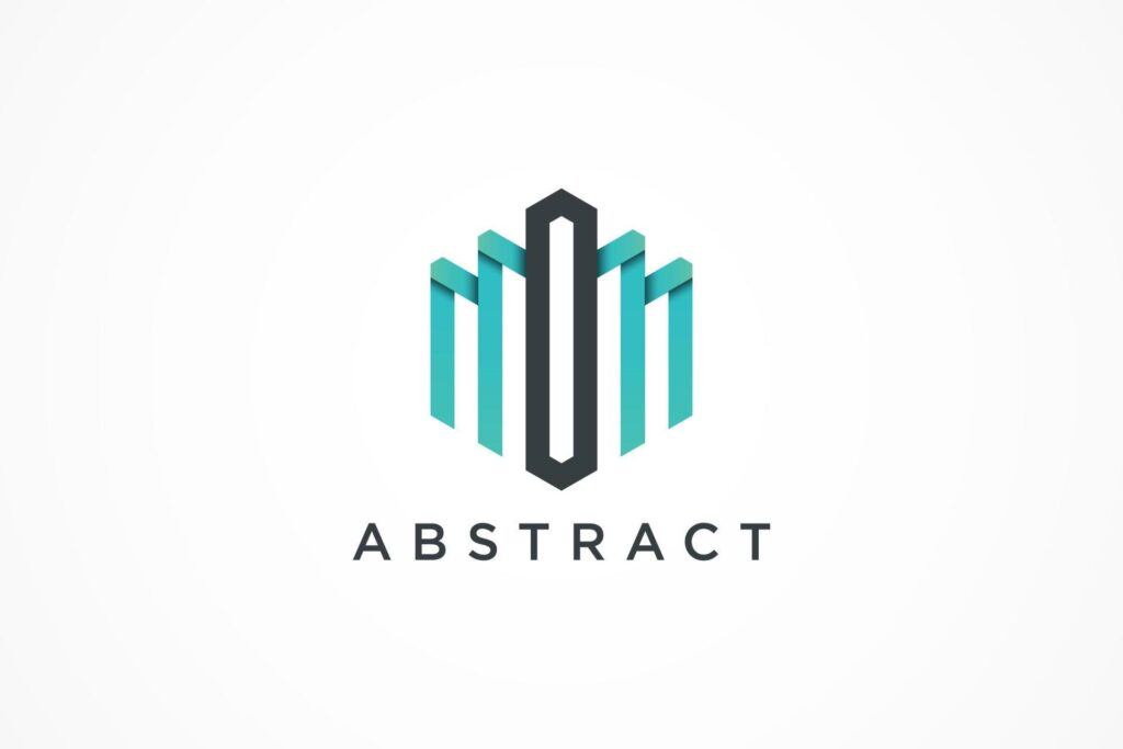 abstract hexagonal logo Stock Free