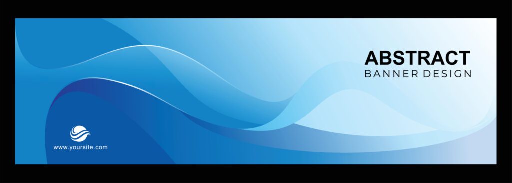 Abstract blue wavy banner design vector Free Vector and Free SVG