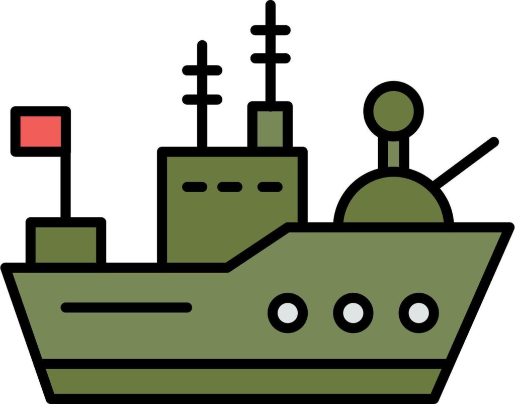 Ship icon silhouette illustration Navy Army ship Stock Free