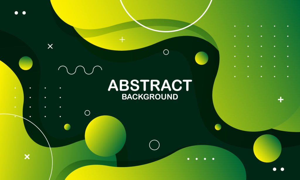 Abstract green liquid background. Fluid shapes composition. Vector illustration Free Vector