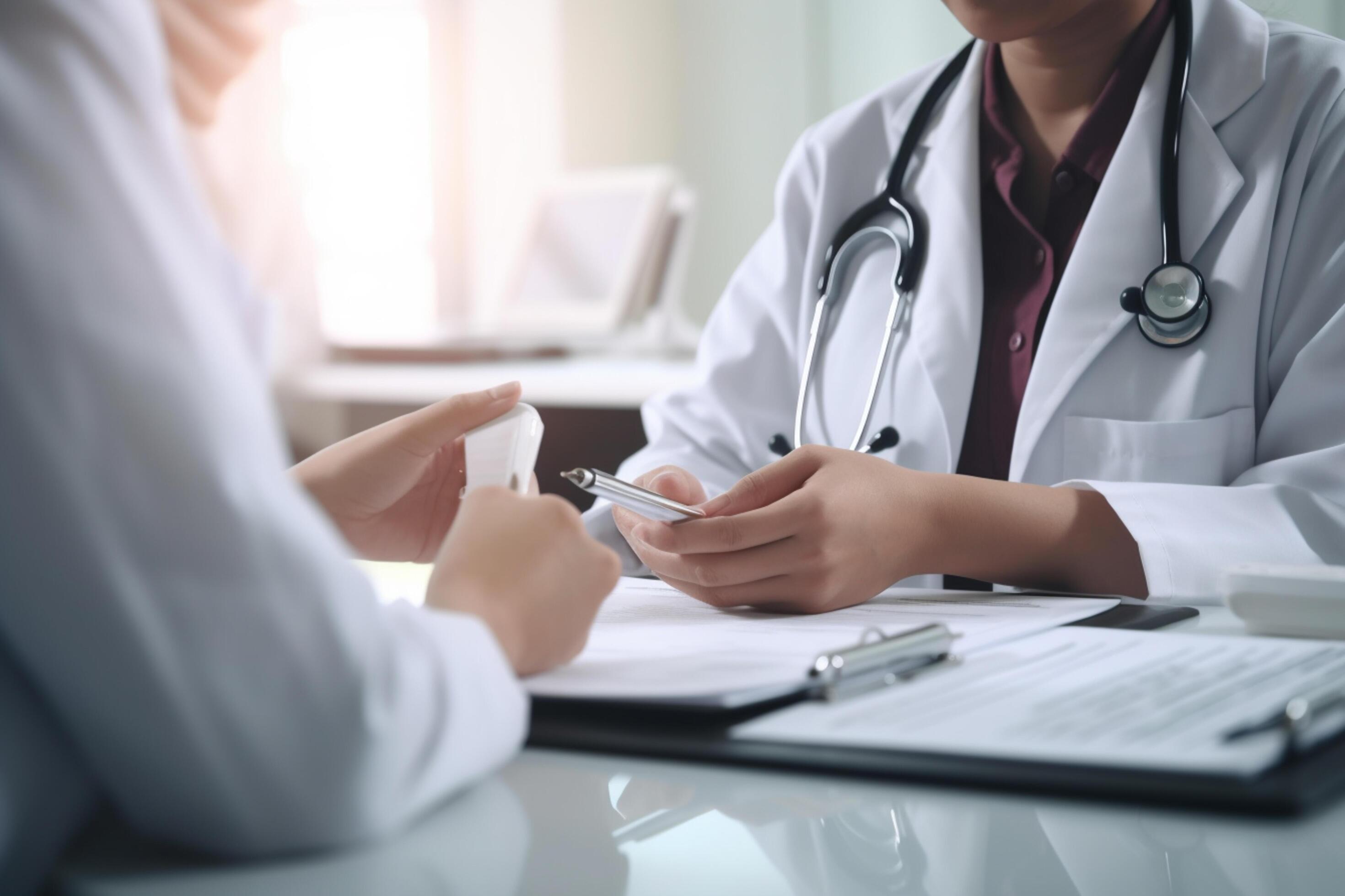 Medication Treatment Discussion Close-Up on Doctors’ Hands Stock Free