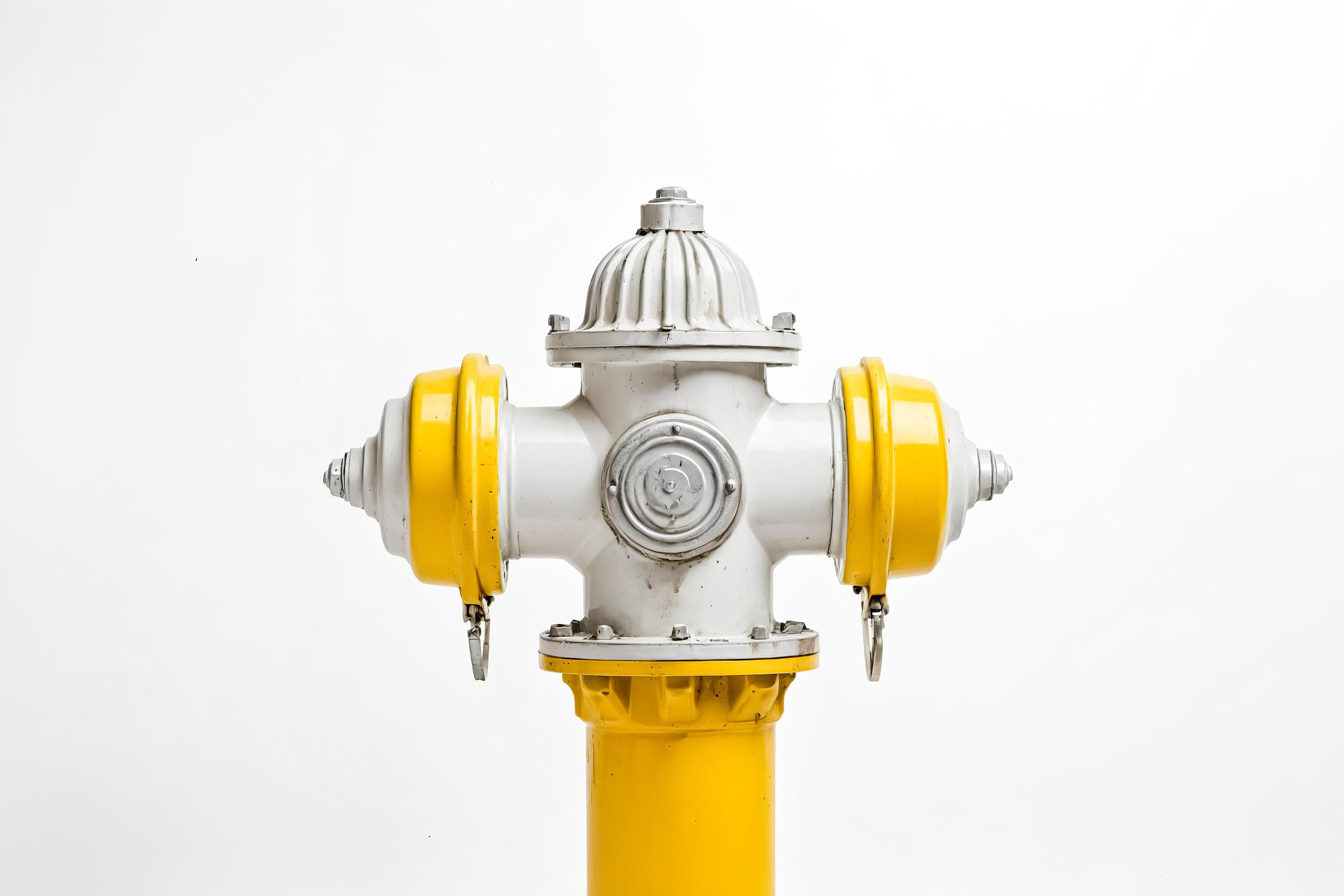 Yellow Fire Hydrant on White Background Stock Free