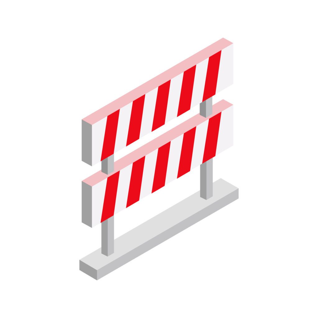 Roadblock Icon On Background Free Vector