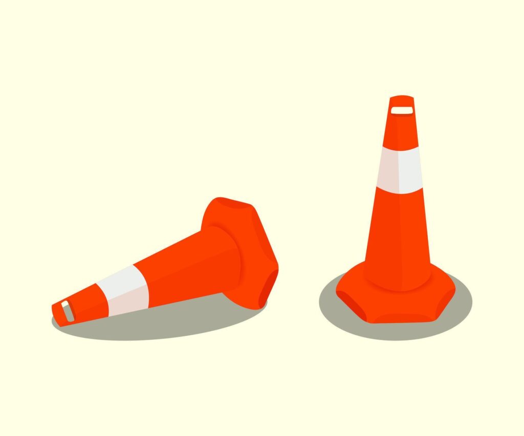 Road work sign. Roadblock icons. Road work construction. barricade. Stock Free