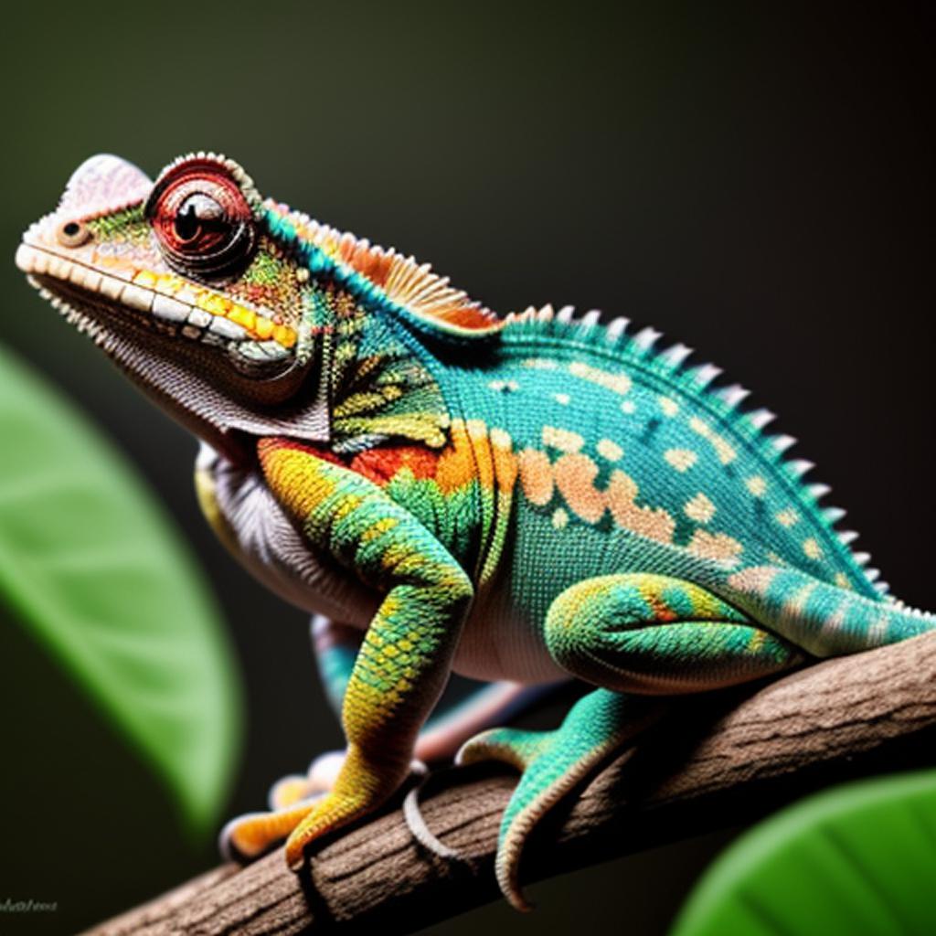 Realistic chameleon picture whole by @ai_generated