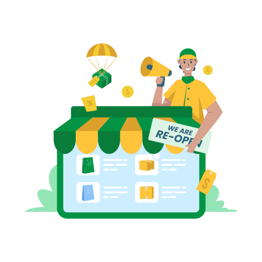 Sale, service, marketing illustration