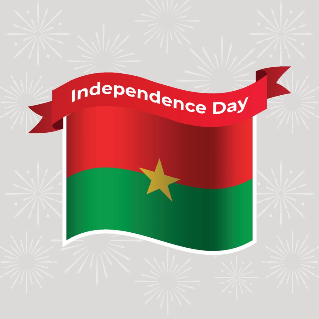 Burkina Faso Wavy Flag Independence Day Banner Background Free Vector