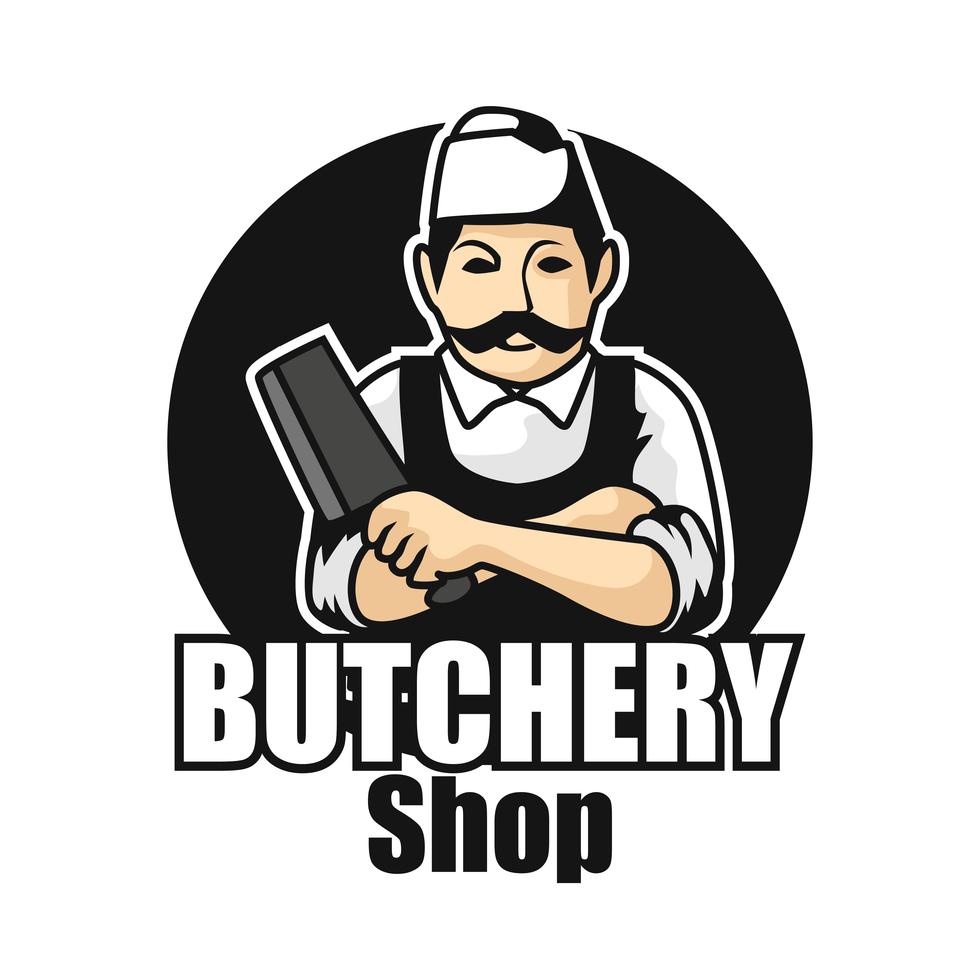 butcher logo isolated on white background Stock Free