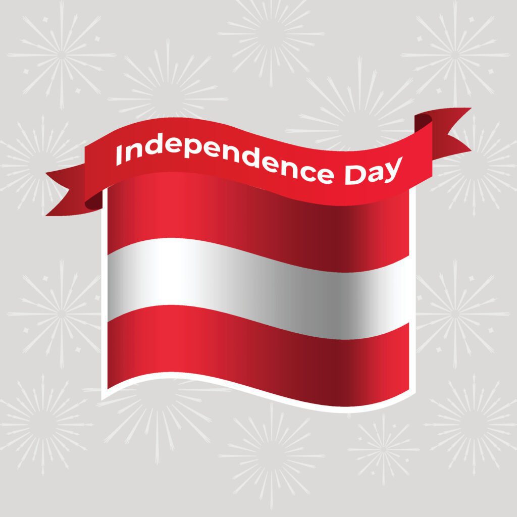 Austria Wavy Flag Independence Day Banner Background Free Vector