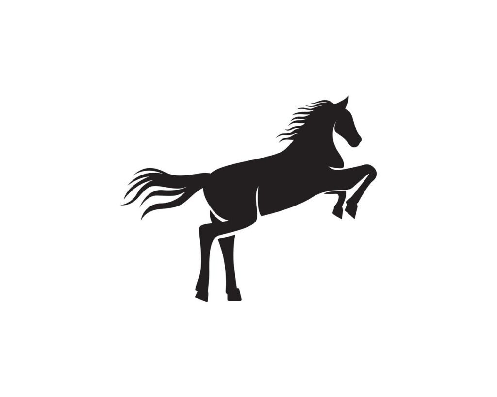 Horse head black Logo Template Vector Stock Free