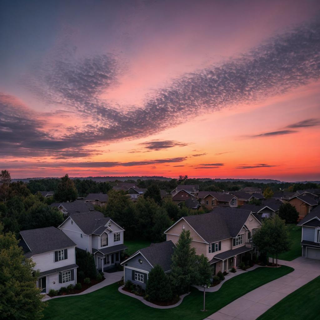 Dusk sky neighborhood Nature by @ai_generated