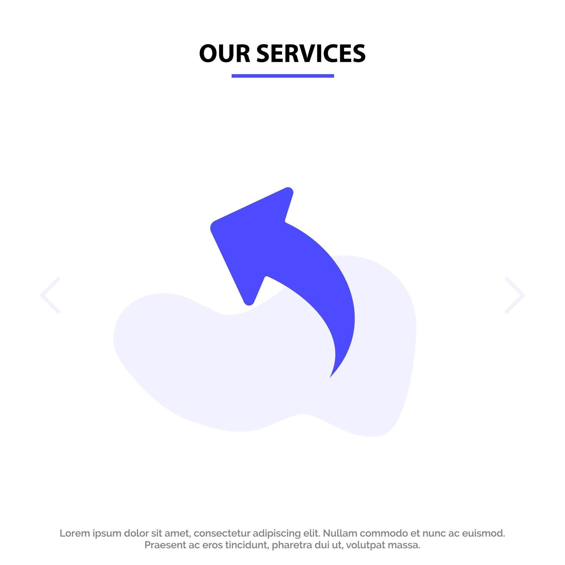 Our Services Arrow Left Up Arrows Solid Glyph Icon Web card Template Stock Free